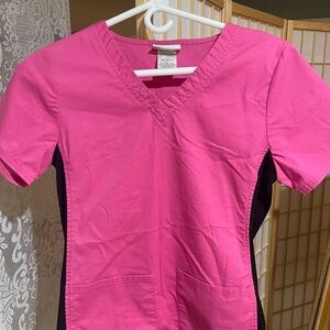 Pink V-Neck Scrub Top